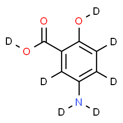 ChemSpider 2D Image | 5-(~2~H_2_)Amino-2-(~2~H)hydroxy(O-~2~H_4_)benzoic acid | C7D7NO3