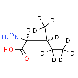 ChemSpider 2D Image | L-(2,3,3',3',3',4,4,5,5,5-~2~H_10_,~15~N)Isoleucine | C6H3D1015NO2