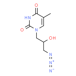 ChemSpider 2D Image | 1-(3-Azido-2-hydroxypropyl)-5-methyl-2,4(1H,3H)-pyrimidinedione | C8H11N5O3