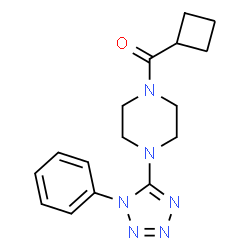 ChemSpider 2D Image | Cyclobutyl[4-(1-phenyl-1H-tetrazol-5-yl)-1-piperazinyl]methanone | C16H20N6O