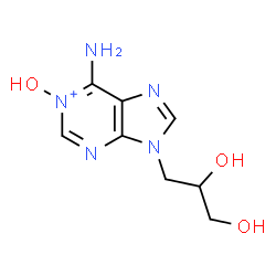 ChemSpider 2D Image | 6-Amino-9-(2,3-dihydroxypropyl)-1-hydroxy-9H-purin-1-ium | C8H12N5O3
