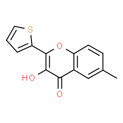 ChemSpider 2D Image | 3-Hydroxy-6-methyl-2-(2-thienyl)-4H-chromen-4-one | C14H10O3S