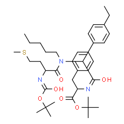 ChemSpider 2D Image | 2-Methyl-2-propanyl N-{(4-ethylphenyl)[(N-{[(2-methyl-2-propanyl)oxy]carbonyl}methionyl)(pentyl)amino]acetyl}phenylalaninate | C38H57N3O6S
