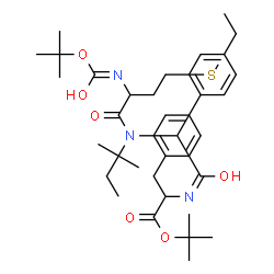 ChemSpider 2D Image | 2-Methyl-2-propanyl N-{(4-ethylphenyl)[(2-methyl-2-butanyl)(N-{[(2-methyl-2-propanyl)oxy]carbonyl}methionyl)amino]acetyl}phenylalaninate | C38H57N3O6S