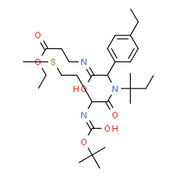 ChemSpider 2D Image | Ethyl N-{(4-ethylphenyl)[(2-methyl-2-butanyl)(N-{[(2-methyl-2-propanyl)oxy]carbonyl}methionyl)amino]acetyl}-beta-alaninate | C30H49N3O6S