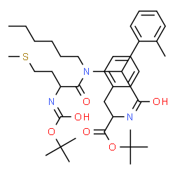 ChemSpider 2D Image | 2-Methyl-2-propanyl N-{[hexyl(N-{[(2-methyl-2-propanyl)oxy]carbonyl}methionyl)amino](2-methylphenyl)acetyl}phenylalaninate | C38H57N3O6S