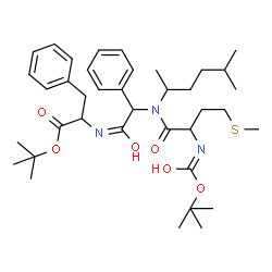 ChemSpider 2D Image | 2-Methyl-2-propanyl N-{[(5-methyl-2-hexanyl)(N-{[(2-methyl-2-propanyl)oxy]carbonyl}methionyl)amino](phenyl)acetyl}phenylalaninate | C38H57N3O6S