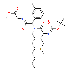 ChemSpider 2D Image | Methyl N-{(3-methylphenyl)[(N-{[(2-methyl-2-propanyl)oxy]carbonyl}methionyl)(octyl)amino]acetyl}glycinate | C30H49N3O6S