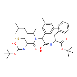 ChemSpider 2D Image | 2-Methyl-2-propanyl N-{(3,5-dimethylphenyl)[(5-methyl-2-hexanyl)(N-{[(2-methyl-2-propanyl)oxy]carbonyl}cysteinyl)amino]acetyl}phenylalaninate | C38H57N3O6S