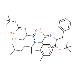 ChemSpider 2D Image | 2-Methyl-2-propanyl N-{(2,3-dimethylphenyl)[(5-methyl-2-hexanyl)(N-{[(2-methyl-2-propanyl)oxy]carbonyl}cysteinyl)amino]acetyl}phenylalaninate | C38H57N3O6S
