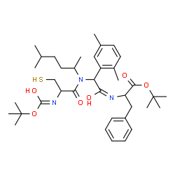 ChemSpider 2D Image | 2-Methyl-2-propanyl N-{(2,5-dimethylphenyl)[(5-methyl-2-hexanyl)(N-{[(2-methyl-2-propanyl)oxy]carbonyl}cysteinyl)amino]acetyl}phenylalaninate | C38H57N3O6S