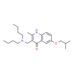ChemSpider 2D Image | 3-[(Dibutylamino)methyl]-6-isobutoxy-2-methylquinolin-4-ol | C23H36N2O2