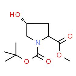 ChemSpider 2D Image | 2-Methyl 1-(2-methyl-2-propanyl) (4R)-4-hydroxy-1,2-pyrrolidinedicarboxylate | C11H19NO5