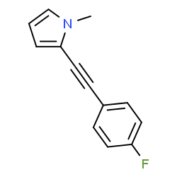 ChemSpider 2D Image | 2-[(4-Fluorophenyl)ethynyl]-1-methyl-1H-pyrrole | C13H10FN