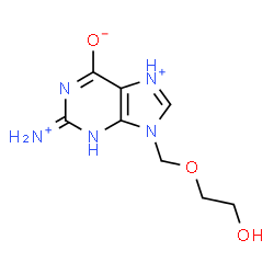 ChemSpider 2D Image | 2-Ammonio-9-[(2-hydroxyethoxy)methyl]-9H-purin-7-ium-6-olate | C8H12N5O3