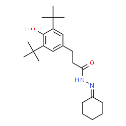 ChemSpider 2D Image | N'-Cyclohexylidene-3-[4-hydroxy-3,5-bis(2-methyl-2-propanyl)phenyl]propanehydrazide | C23H36N2O2