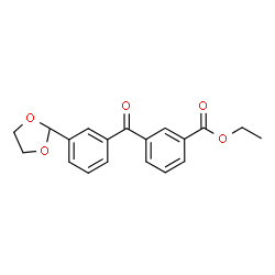 ChemSpider 2D Image | Ethyl 3-[3-(1,3-dioxolan-2-yl)benzoyl]benzoate | C19H18O5