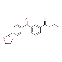ChemSpider 2D Image | Ethyl 3-[4-(1,3-dioxolan-2-yl)benzoyl]benzoate | C19H18O5