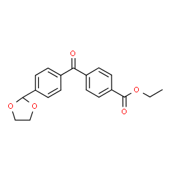 ChemSpider 2D Image | Ethyl 4-[4-(1,3-dioxolan-2-yl)benzoyl]benzoate | C19H18O5