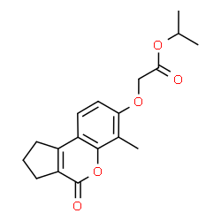 ChemSpider 2D Image | Isopropyl [(6-methyl-4-oxo-1,2,3,4-tetrahydrocyclopenta[c]chromen-7-yl)oxy]acetate | C18H20O5