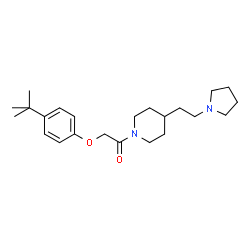 ChemSpider 2D Image | 2-[4-(2-Methyl-2-propanyl)phenoxy]-1-{4-[2-(1-pyrrolidinyl)ethyl]-1-piperidinyl}ethanone | C23H36N2O2