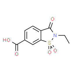 ChemSpider 2D Image | 2-ethyl-1,1,3-trioxo-2,3-dihydro-1??,2-benzothiazole-6-carboxylic acid | C10H9NO5S