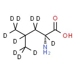 ChemSpider 2D Image | D-(2,3,3,4,5,5,5,5',5',5'-~2~H_10_)Leucine | C6H3D10NO2