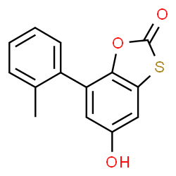 ChemSpider 2D Image | 5-Hydroxy-7-(2-methylphenyl)-1,3-benzoxathiol-2-one | C14H10O3S
