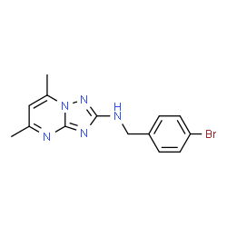 ChemSpider 2D Image | N-(4-Bromobenzyl)-5,7-dimethyl[1,2,4]triazolo[1,5-a]pyrimidin-2-amine | C14H14BrN5