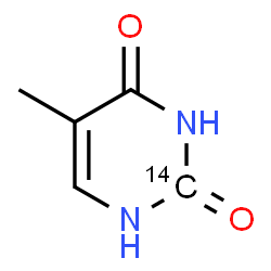 ChemSpider 2D Image | 5-Methyl-2,4(1H,3H)-(2-~14~C)pyrimidinedione | C414CH6N2O2