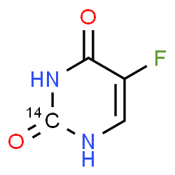 ChemSpider 2D Image | 2,4(1H,3H)-Pyrimidinedione-2-14C, 5-fluoro- | C314CH3FN2O2