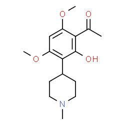 ChemSpider 2D Image | 1-[2-Hydroxy-4,6-dimethoxy-3-(1-methyl-4-piperidinyl)phenyl]ethanone | C16H23NO4