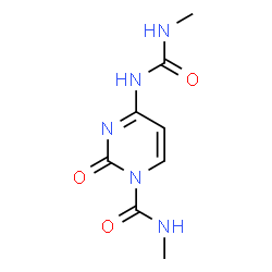 ChemSpider 2D Image | N-Methyl-4-[(methylcarbamoyl)amino]-2-oxo-1(2H)-pyrimidinecarboxamide | C8H11N5O3