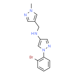 ChemSpider 2D Image | 1-(2-Bromophenyl)-N-[(1-methyl-1H-pyrazol-4-yl)methyl]-1H-pyrazol-4-amine | C14H14BrN5