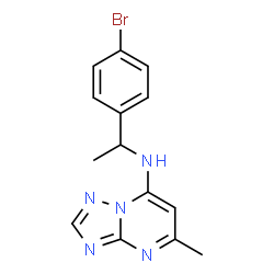 ChemSpider 2D Image | N-[1-(4-Bromophenyl)ethyl]-5-methyl[1,2,4]triazolo[1,5-a]pyrimidin-7-amine | C14H14BrN5