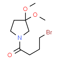 ChemSpider 2D Image | 4-Bromo-1-(3,3-dimethoxy-1-pyrrolidinyl)-1-butanone | C10H18BrNO3