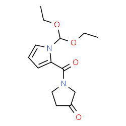 ChemSpider 2D Image | 1-{[1-(Diethoxymethyl)-1H-pyrrol-2-yl]carbonyl}-3-pyrrolidinone | C14H20N2O4