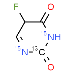 ChemSpider 2D Image | 5-Fluoro-2,4(3H,5H)-(2-~13~C,~15~N_2_)pyrimidinedione | C313CH3F15N2O2