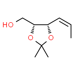 ChemSpider 2D Image | {(4R,5S)-2,2-Dimethyl-5-[(1Z)-1-propen-1-yl]-1,3-dioxolan-4-yl}methanol | C9H16O3