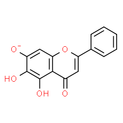 ChemSpider 2D Image | 5,6-Dihydroxy-4-oxo-2-phenyl-4H-chromen-7-olate | C15H9O5