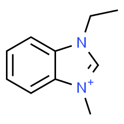 ChemSpider 2D Image | 1H-3,1-benzimidazolium, 3-ethyl-1-methyl- | C10H13N2