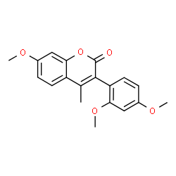 ChemSpider 2D Image | 3-(2,4-Dimethoxyphenyl)-7-methoxy-4-methyl-2H-chromen-2-one | C19H18O5