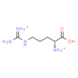 ChemSpider 2D Image | (1R)-4-{[Ammonio(imino)methyl]amino}-1-carboxy-1-butanaminium | C6H16N4O2