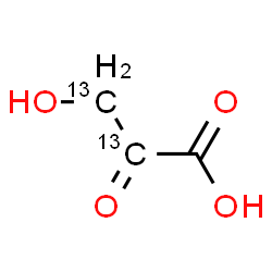 ChemSpider 2D Image | 3-Hydroxy-2-oxo(2,3-~13~C_2_)propanoic acid | C13C2H4O4