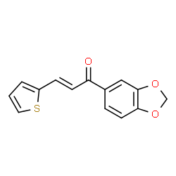 ChemSpider 2D Image | (2E)-1-(1,3-Benzodioxol-5-yl)-3-(2-thienyl)-2-propen-1-one | C14H10O3S
