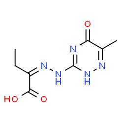 ChemSpider 2D Image | (2Z)-2-[(6-Methyl-5-oxo-2,5-dihydro-1,2,4-triazin-3-yl)hydrazono]butanoic acid | C8H11N5O3