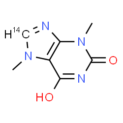 ChemSpider 2D Image | 6-Hydroxy-3,7-dimethyl(8-~14~C)-3,7-dihydro-2H-purin-2-one | C614CH8N4O2