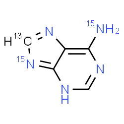 ChemSpider 2D Image | (8-~13~C,9-~15~N)-3H-Purin-6-(~15~N)amine | C413CH5N315N2
