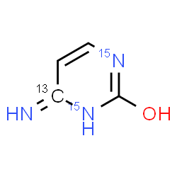 ChemSpider 2D Image | 6-Imino(6-~13~C,~15~N_2_)-1,6-dihydro-2-pyrimidinol | C313CH5N15N2O