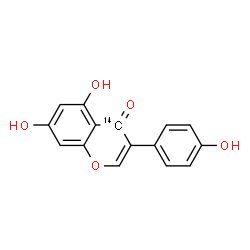 ChemSpider 2D Image | 5,7-Dihydroxy-3-(4-hydroxyphenyl)(4-~14~C)-4H-chromen-4-one | C1414CH10O5